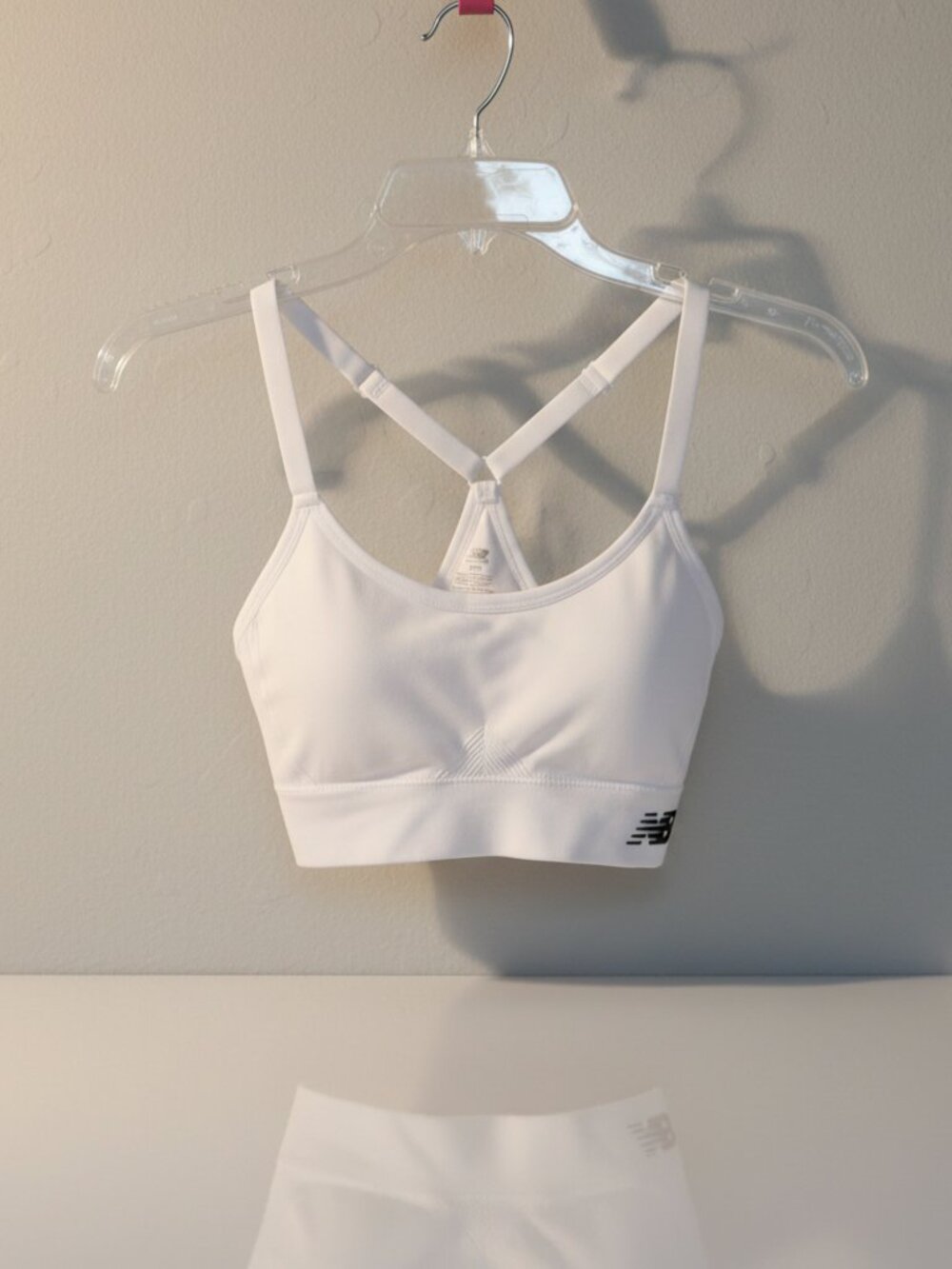 New, New Balance Sports Bra - Medium Support, adjustable straps - Medium White